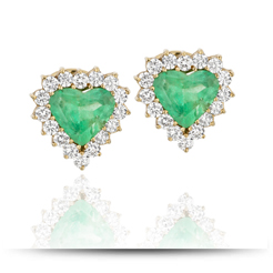 Coração Esmeralda com Diamantes